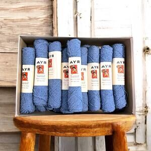 19-1oz AYR Scotch Wool 100% New Wool Blue Shade 353 Made Great Britain Ayrtwist